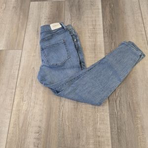 Express Light Wash Mid-rise Crop Skinny Jeans